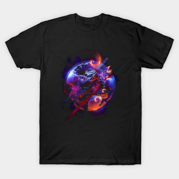 Color Smoke Planet T-Shirt by Nature